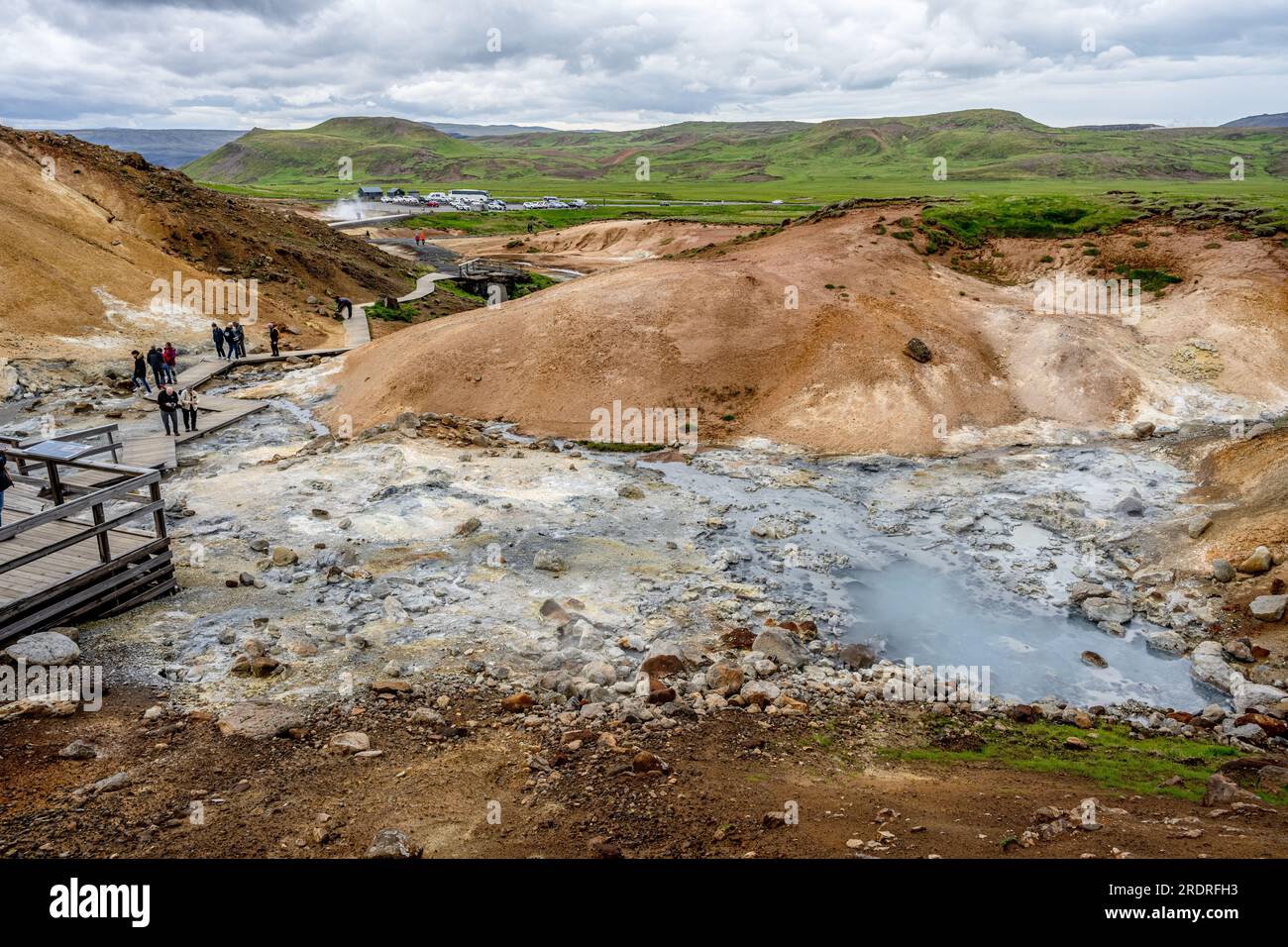 Krysuvik Hot Springs, Fúlipollur, Seltun  Geothermal Area, Reykjanes Peninsular, Iceland Stock Photo