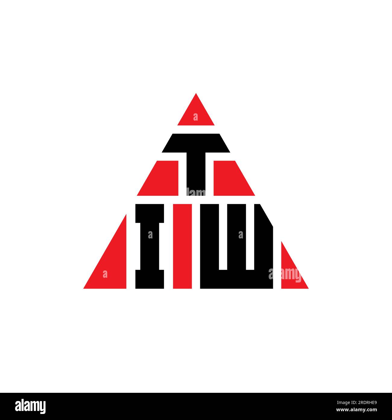 TIW triangle letter logo design with triangle shape. TIW triangle logo design monogram. TIW triangle vector logo template with red color. TIW triangul Stock Vector