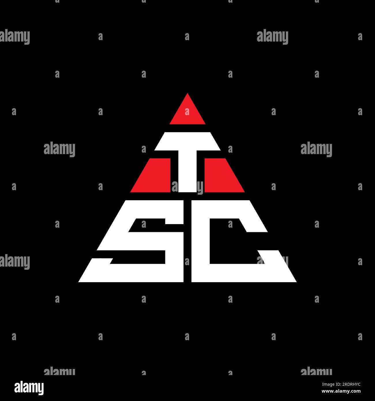 TSC triangle letter logo design with triangle shape. TSC triangle logo design monogram. TSC triangle vector logo template with red color. TSC triangul Stock Vector