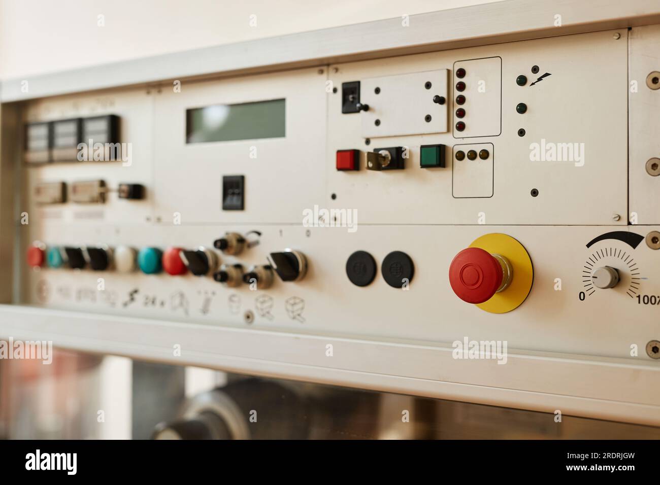 Background image of machine control panel with switches and buttons on ...