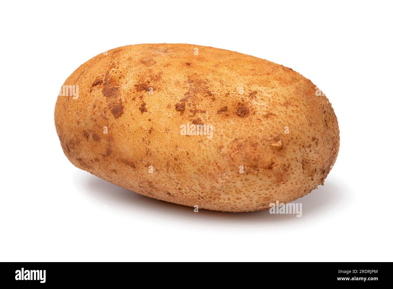 Single French potato isolated on white background close up Stock Photo