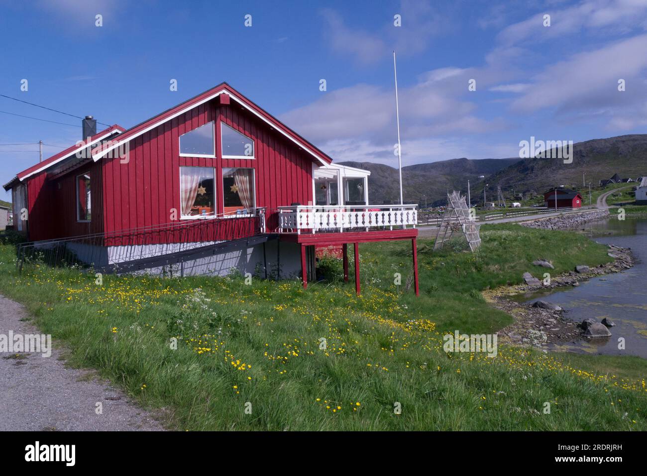 North Cape Christmas and Winter House in Skarsvåg  world's most northerly fishing village selling Christmas decorations and gifts made by Sami people Stock Photo