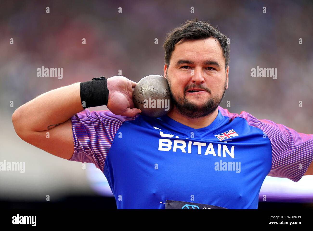 Scott Lincoln in action as he competes in the Men's Shot Put during The