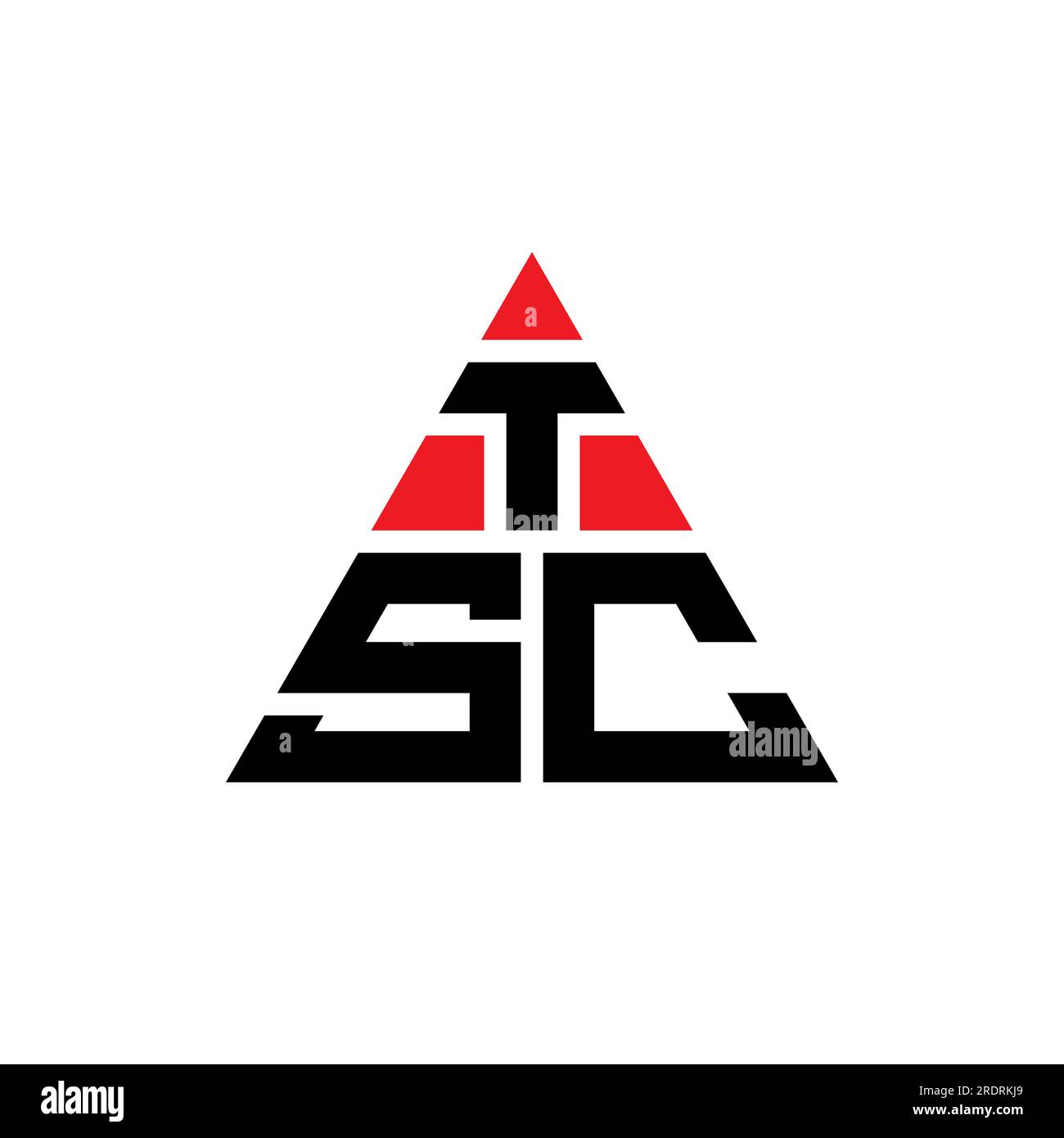 TSC triangle letter logo design with triangle shape. TSC triangle logo design monogram. TSC triangle vector logo template with red color. TSC triangul Stock Vector