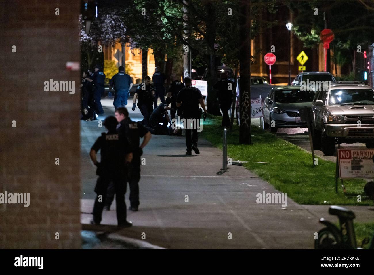 Seattle, USA. 23 Jul, 2023. Around 345am as police investigate the