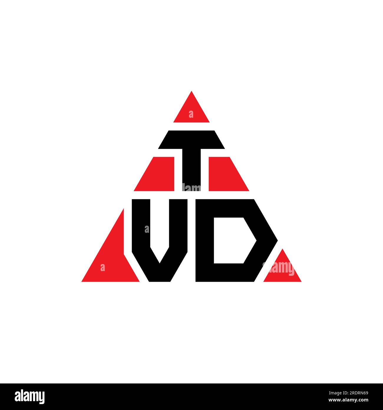TVD triangle letter logo design with triangle shape. TVD triangle logo