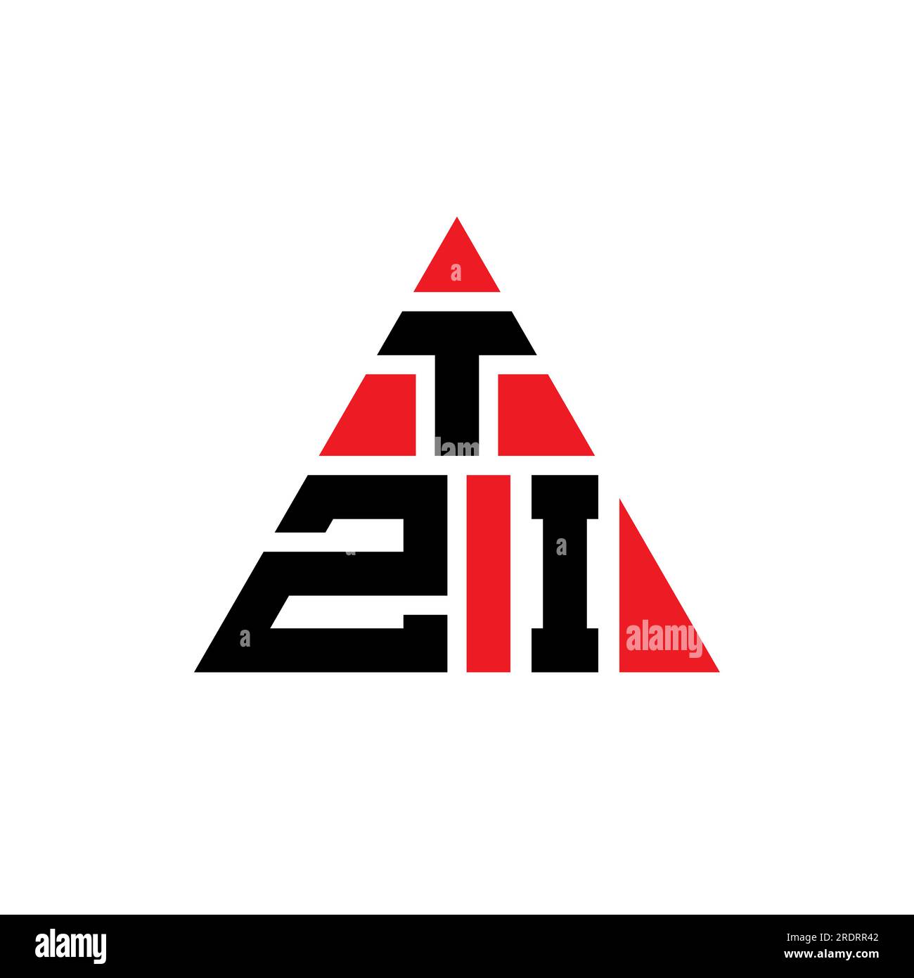 TZI triangle letter logo design with triangle shape. TZI triangle logo design monogram. TZI triangle vector logo template with red color. TZI triangul Stock Vector
