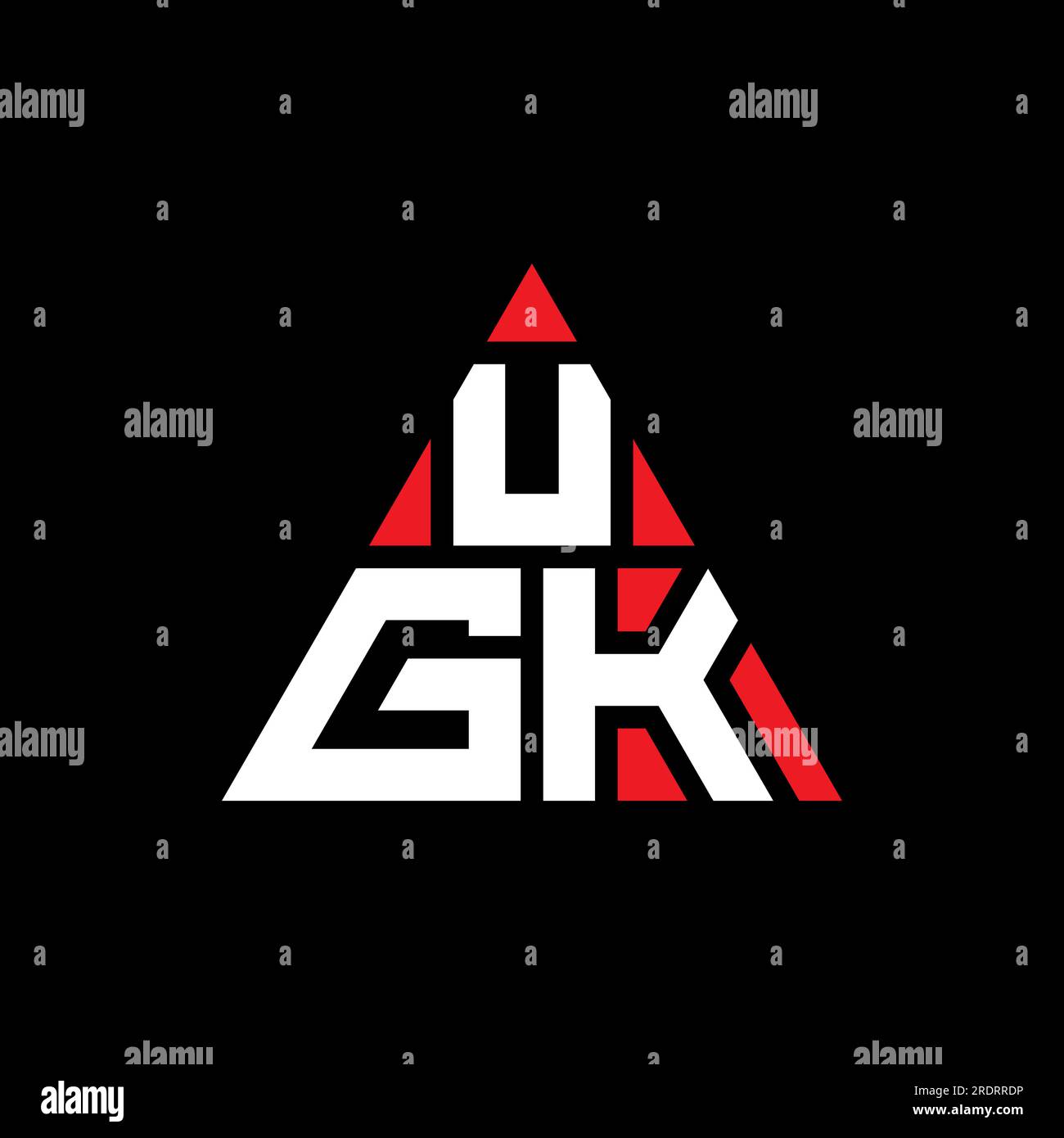 UGK triangle letter logo design with triangle shape. UGK triangle logo ...