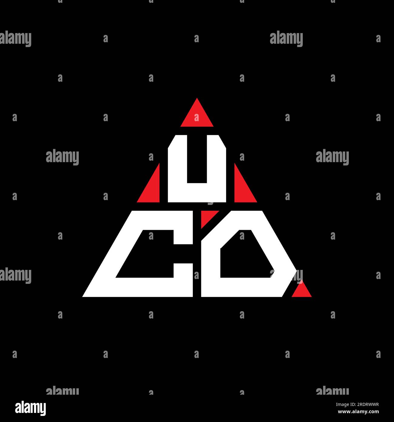 UCO triangle letter logo design with triangle shape. UCO triangle logo