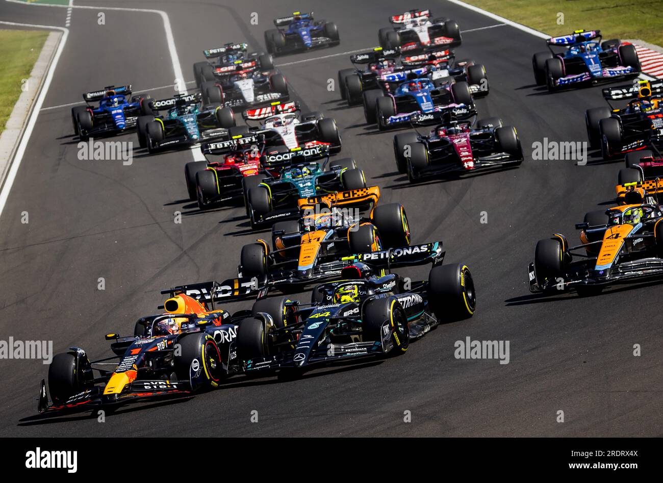 BUDAPEST Max Verstappen (Red Bull Racing) and Lewis Hamilton