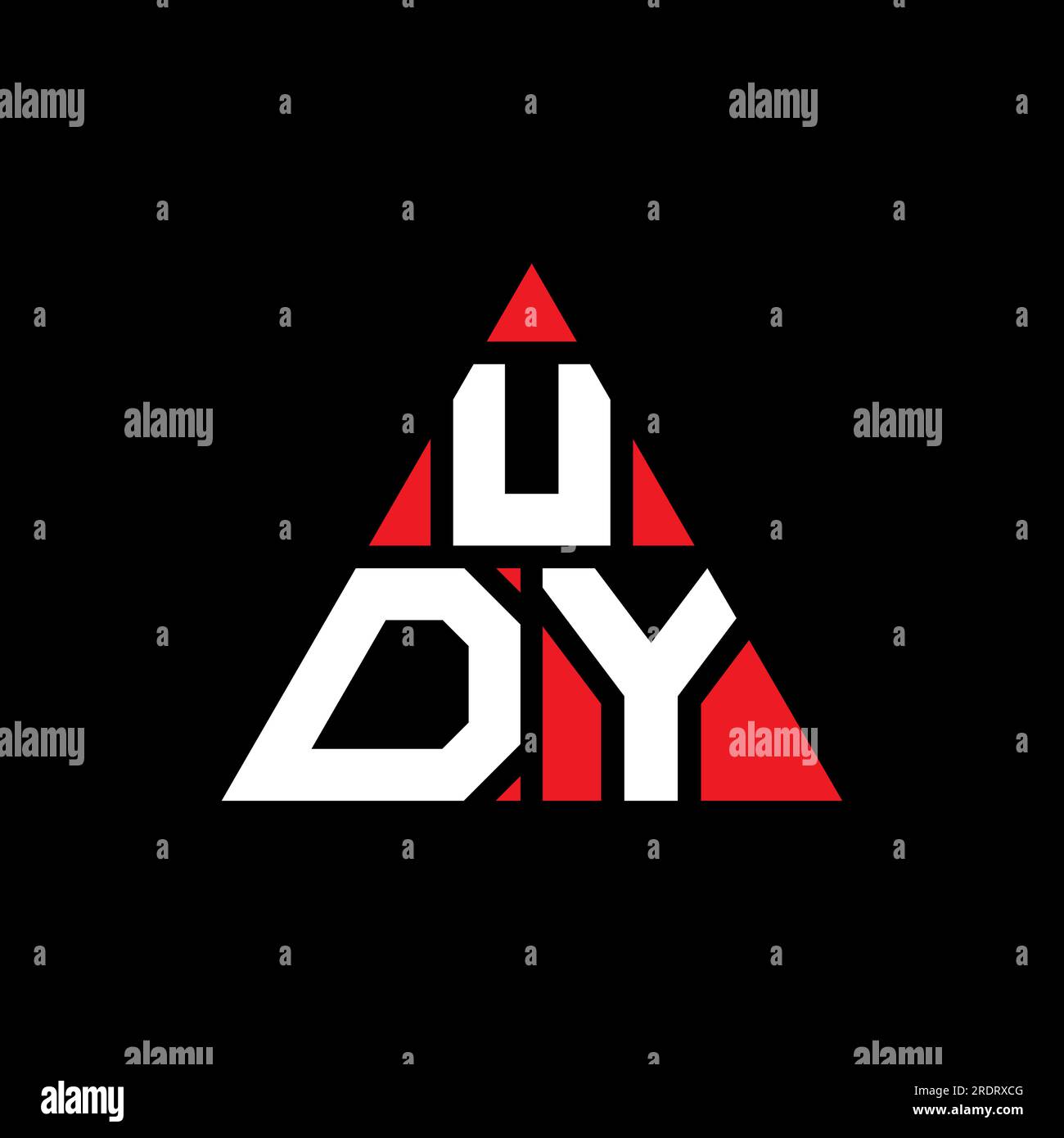 UDY triangle letter logo design with triangle shape. UDY triangle logo design monogram. UDY triangle vector logo template with red color. UDY triangul Stock Vector