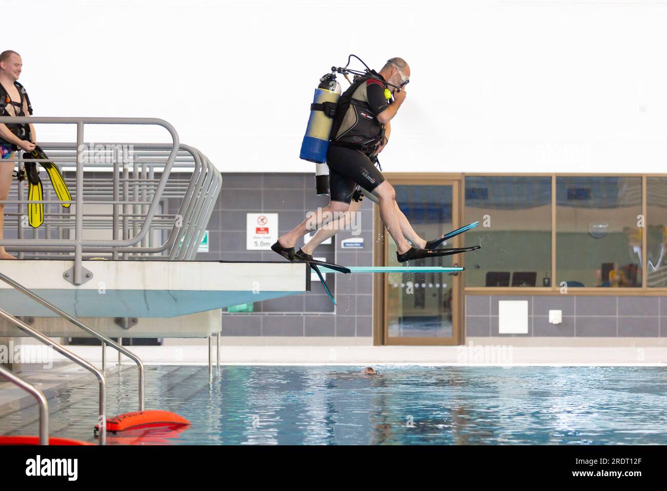 An amateur diving group using the Sandwell Aquatics Centre after it was
