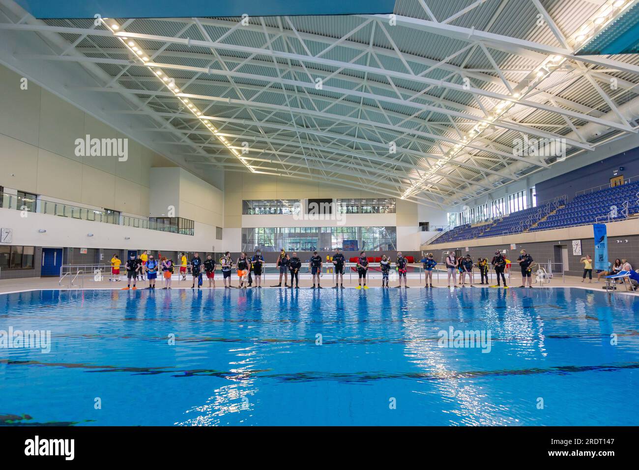 An amateur diving group using the Sandwell Aquatics Centre after it was