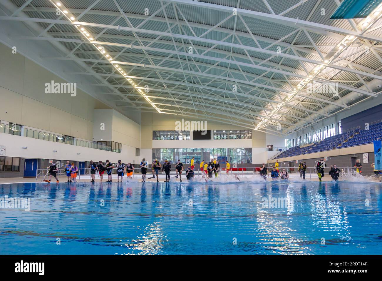 An amateur diving group using the Sandwell Aquatics Centre after it was