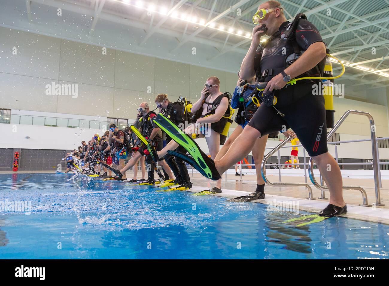 An amateur diving group using the Sandwell Aquatics Centre after it was