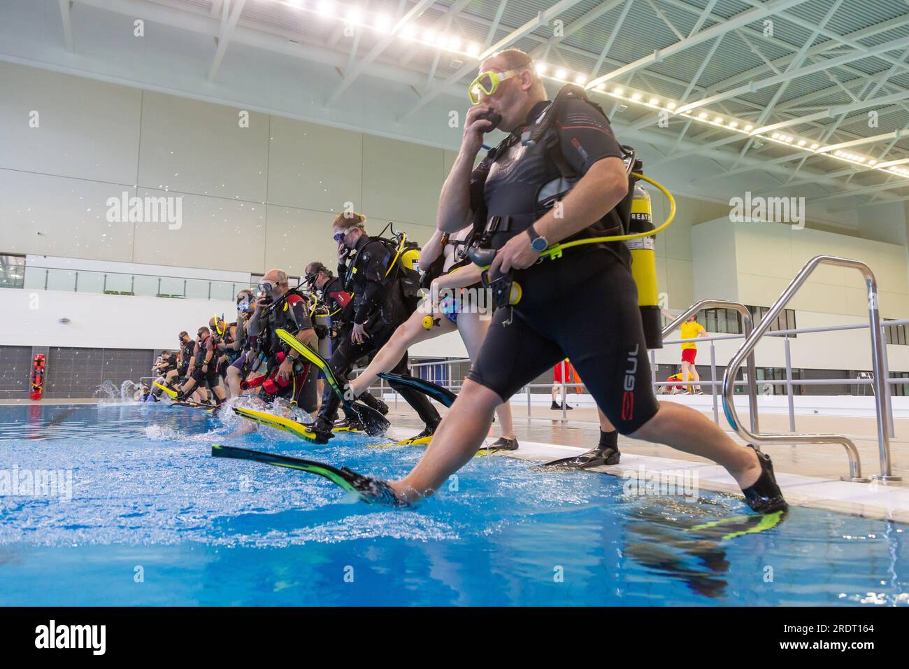An amateur diving group using the Sandwell Aquatics Centre after it was
