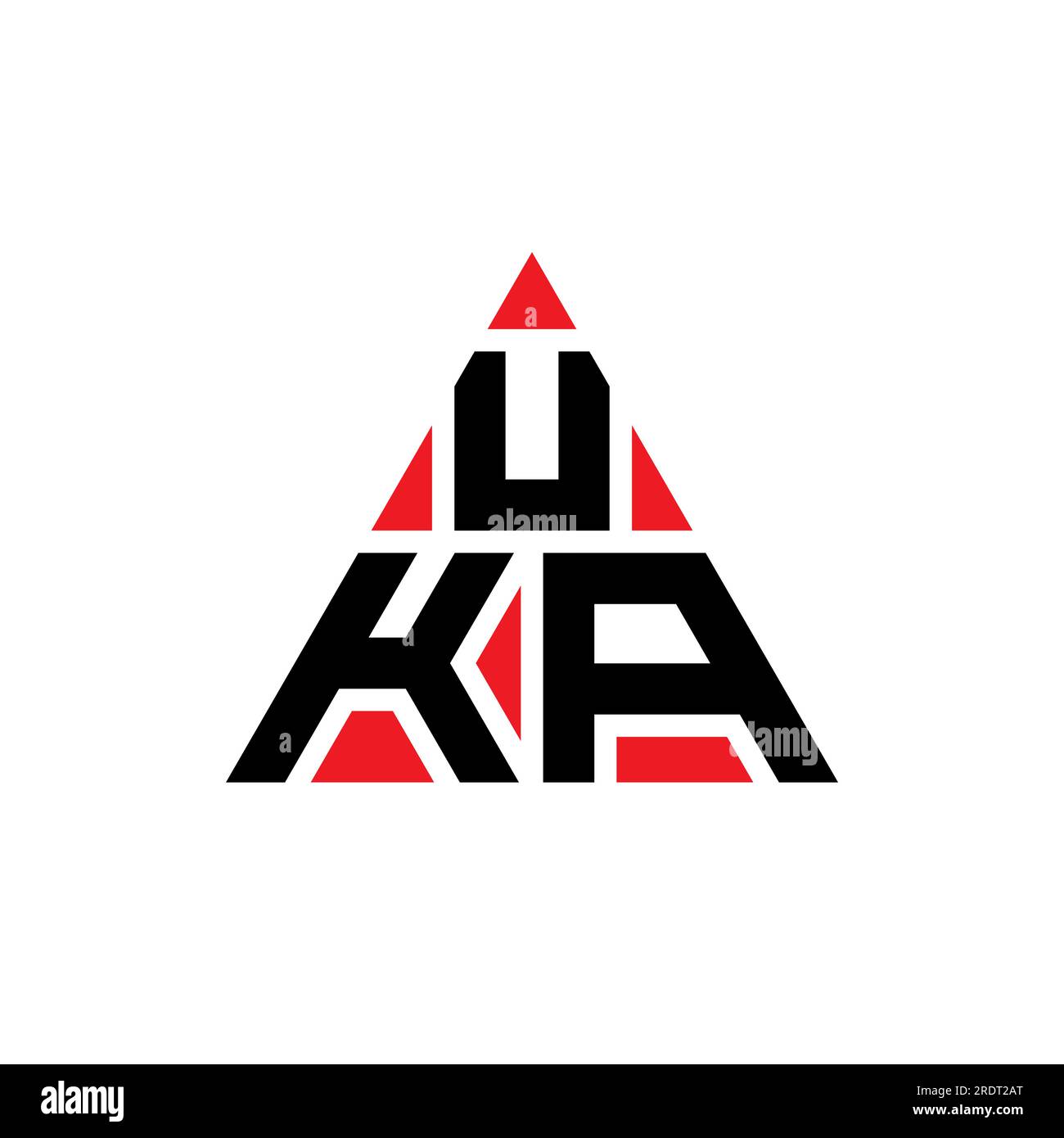 UKA triangle letter logo design with triangle shape. UKA triangle logo