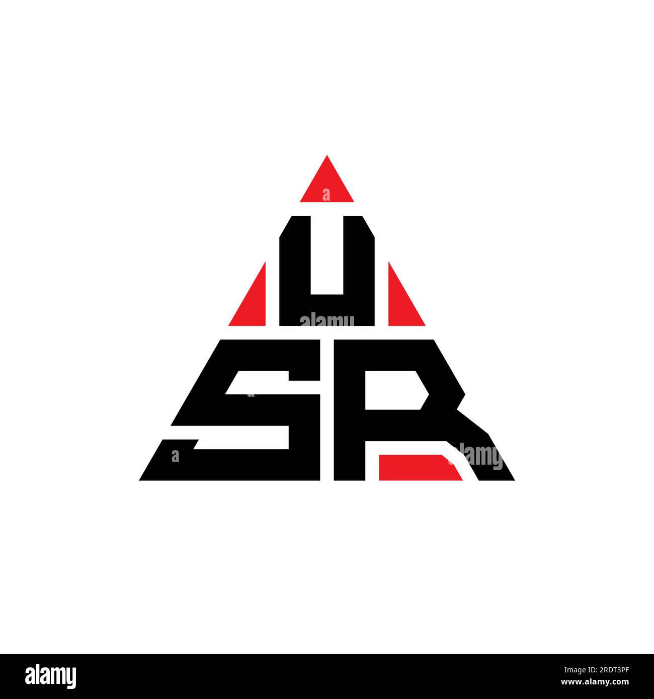 USR triangle letter logo design with triangle shape. USR triangle logo design monogram. USR triangle vector logo template with red color. USR triangul Stock Vector