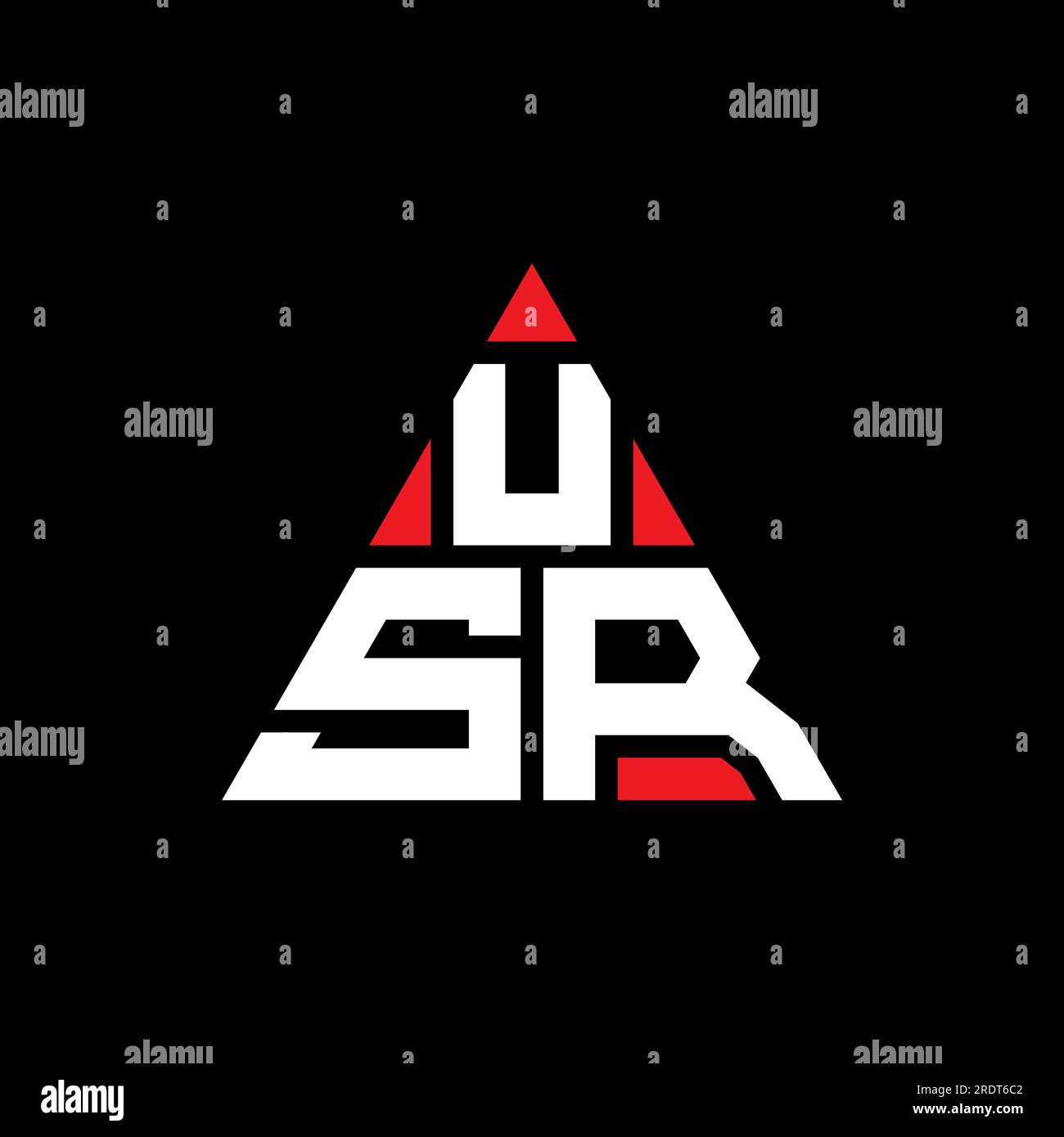 USR triangle letter logo design with triangle shape. USR triangle logo design monogram. USR triangle vector logo template with red color. USR triangul Stock Vector