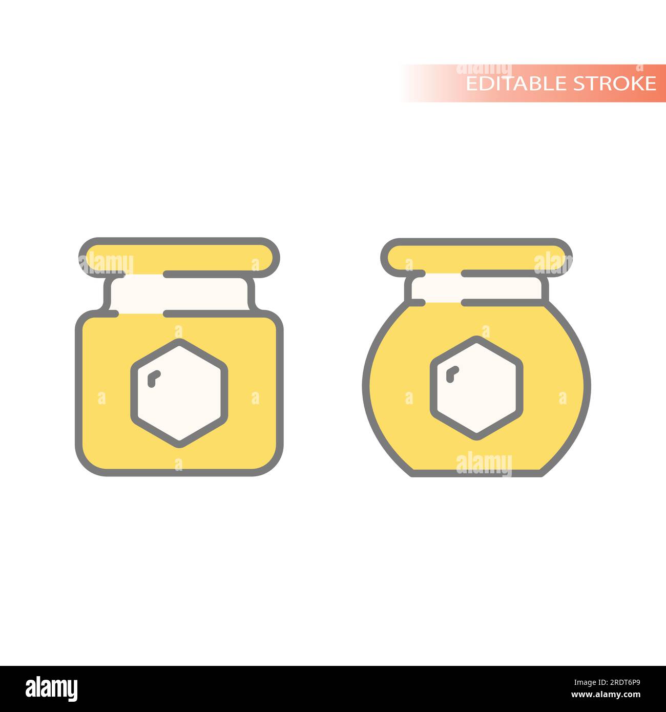 Honey jar line vector icon. Colorful outline vector. Stock Vector