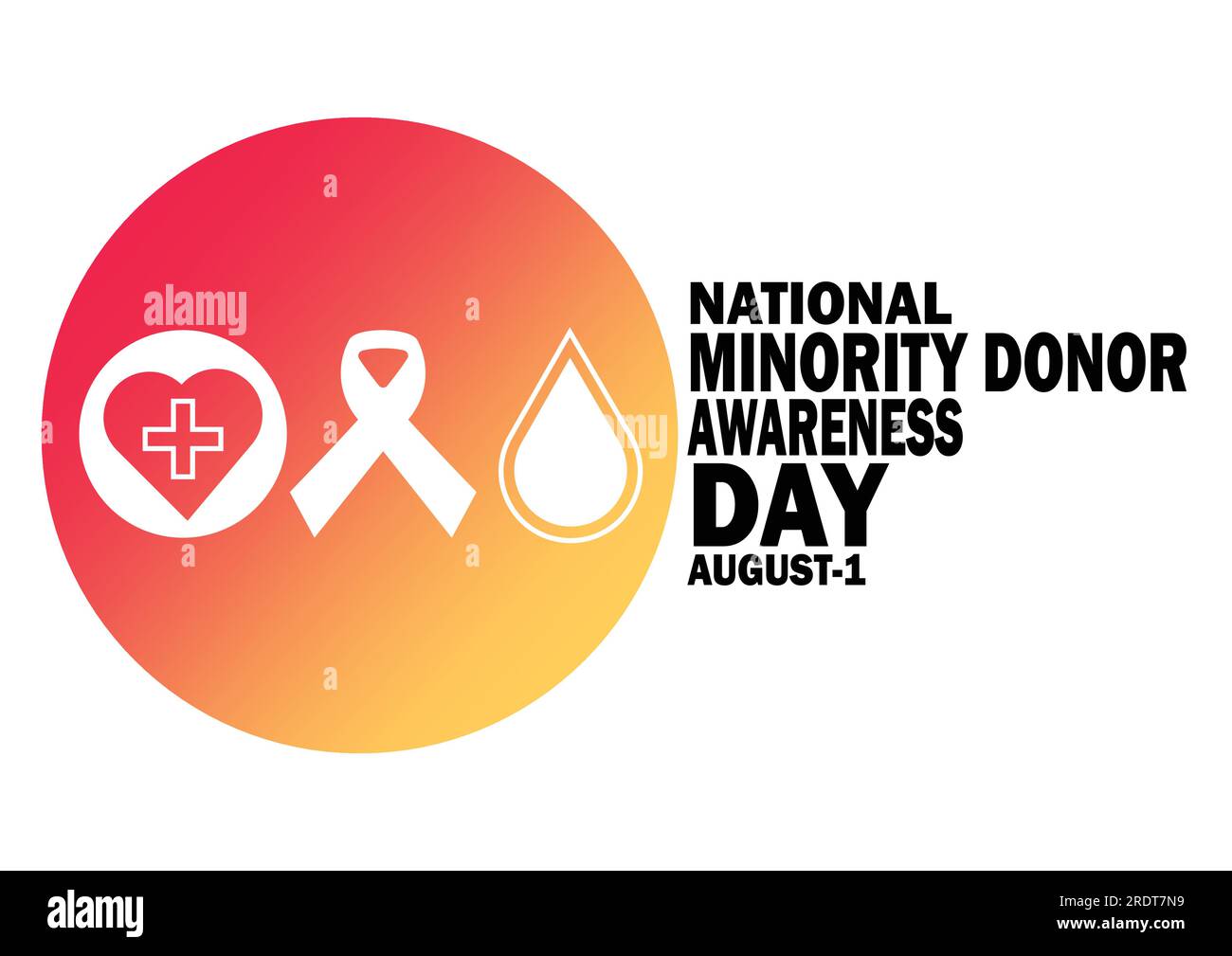 National Minority Donor Awareness Day. August 01. Vector Illustration Suitable for greeting card, poster and banner Stock Vector