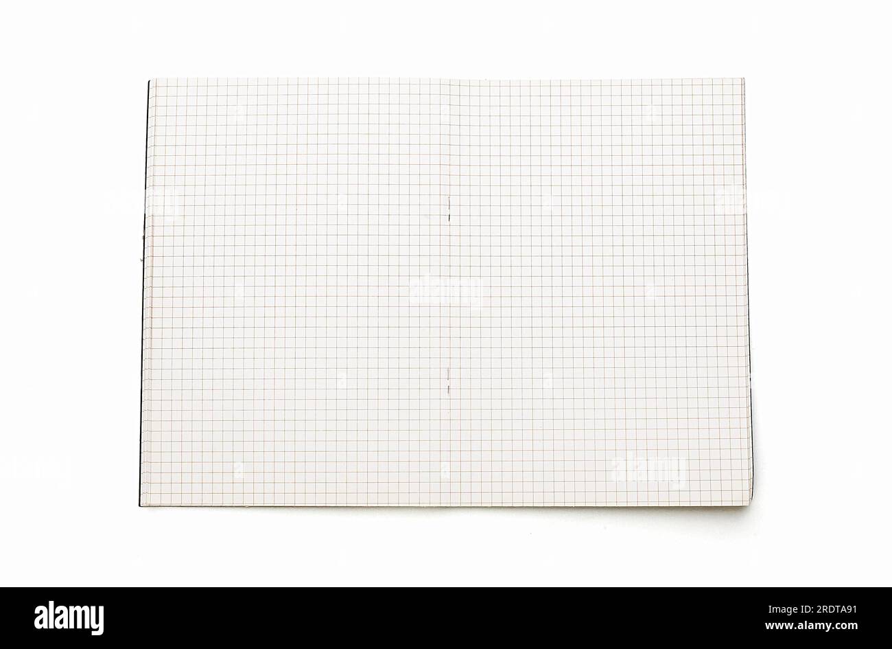 Blank open squared text book, isolated on white Stock Photo