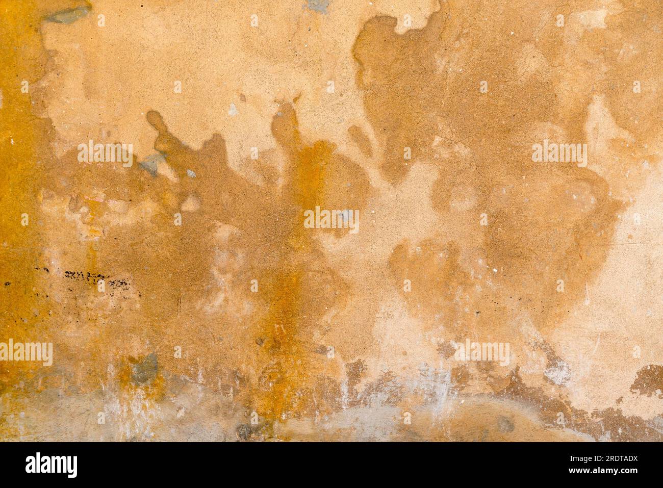 Stained plastered beige wall for backgrounds Stock Photo