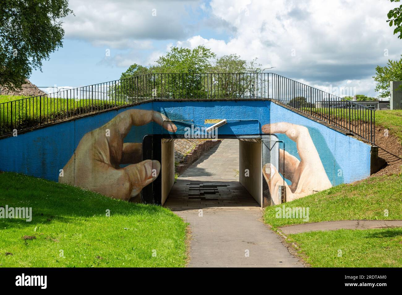 Artist Kerry Wilson transformed an underpass in the Macedonia precinct of Glenrothes into a mobile phone Stock Photo