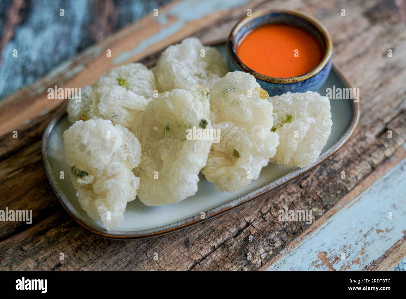 Cireng is Indonesian street food made of Deepfried Tapioca Flour and