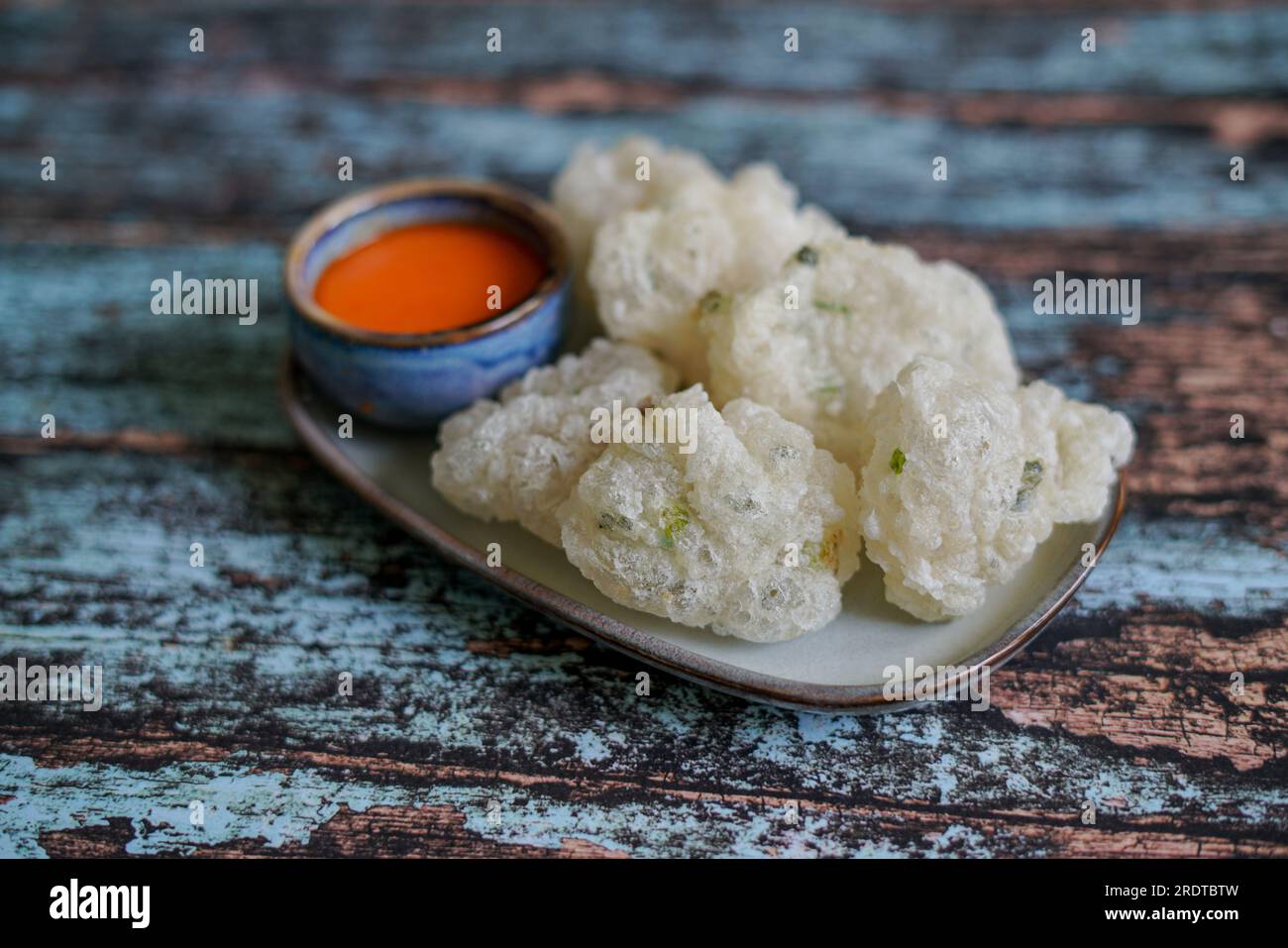 Cireng is Indonesian street food made of Deepfried Tapioca Flour and