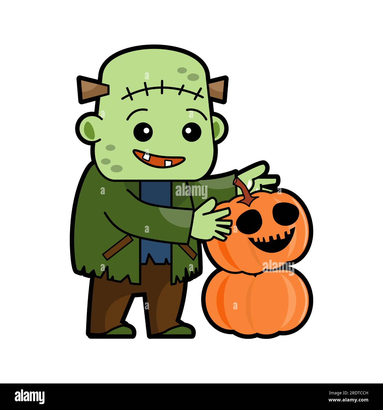 Frankenstein . Halloween cartoon characters . Vector Stock Vector Image ...