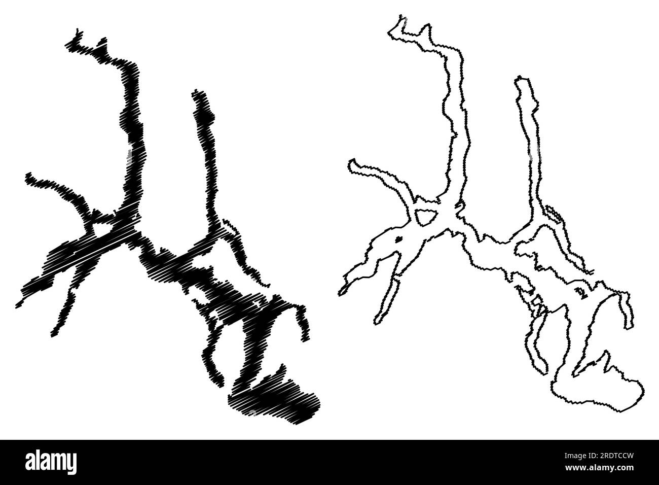Lake OHiggins or San Martin Lake - Lake Ohiggins Or San Martin Lake South America Argentine Republic Argentina Chile Patagonia Map Vector Illustration Scribble Sketch Ohiggins O 2RDTCCW