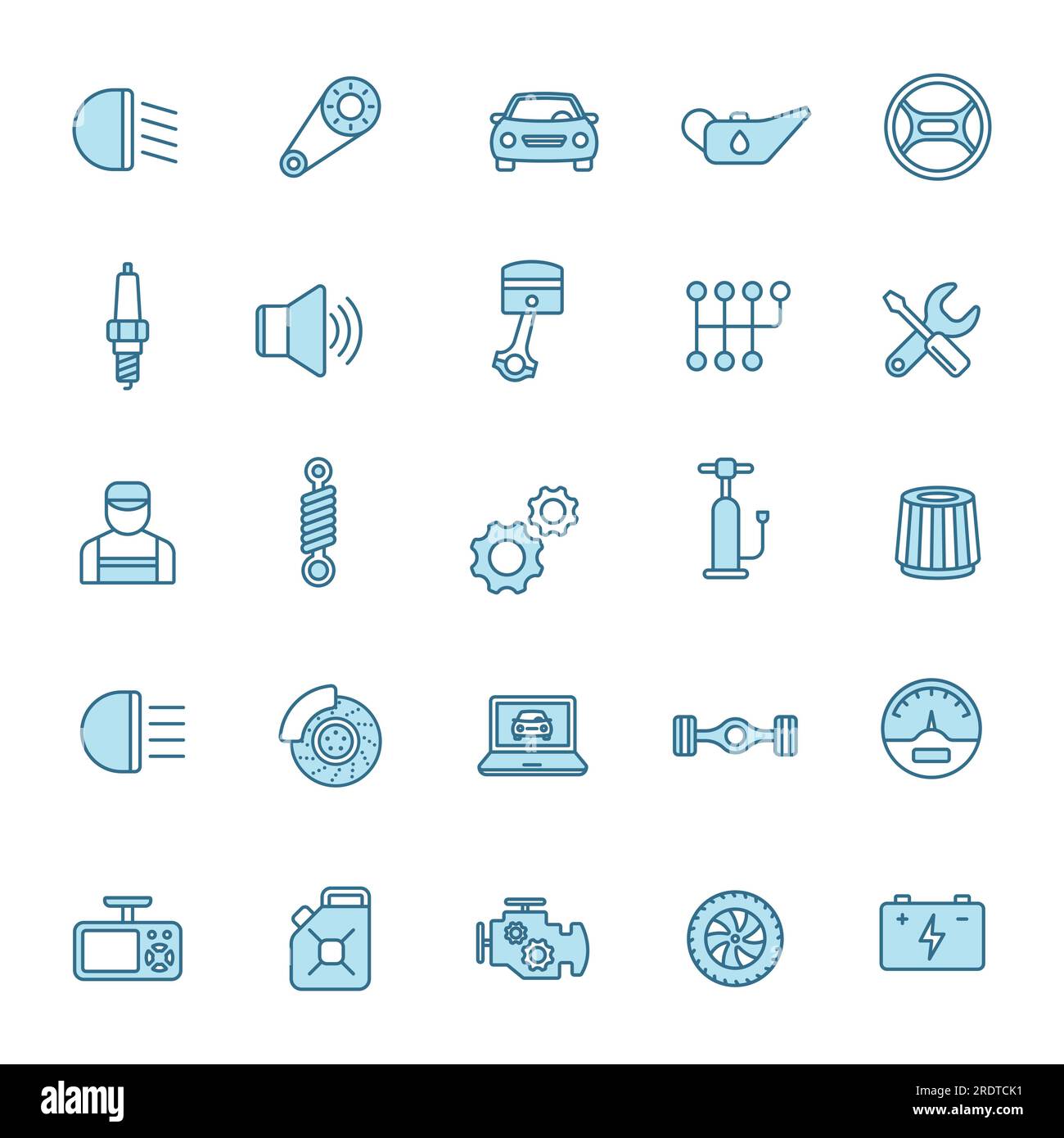 Two gear line icons hi-res stock photography and images - Alamy