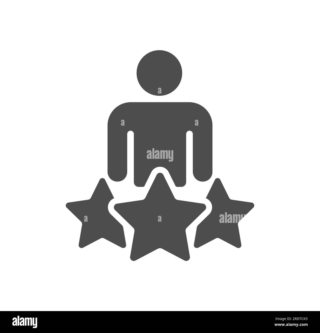 man and three stars vector icon isolated on white Stock Vector