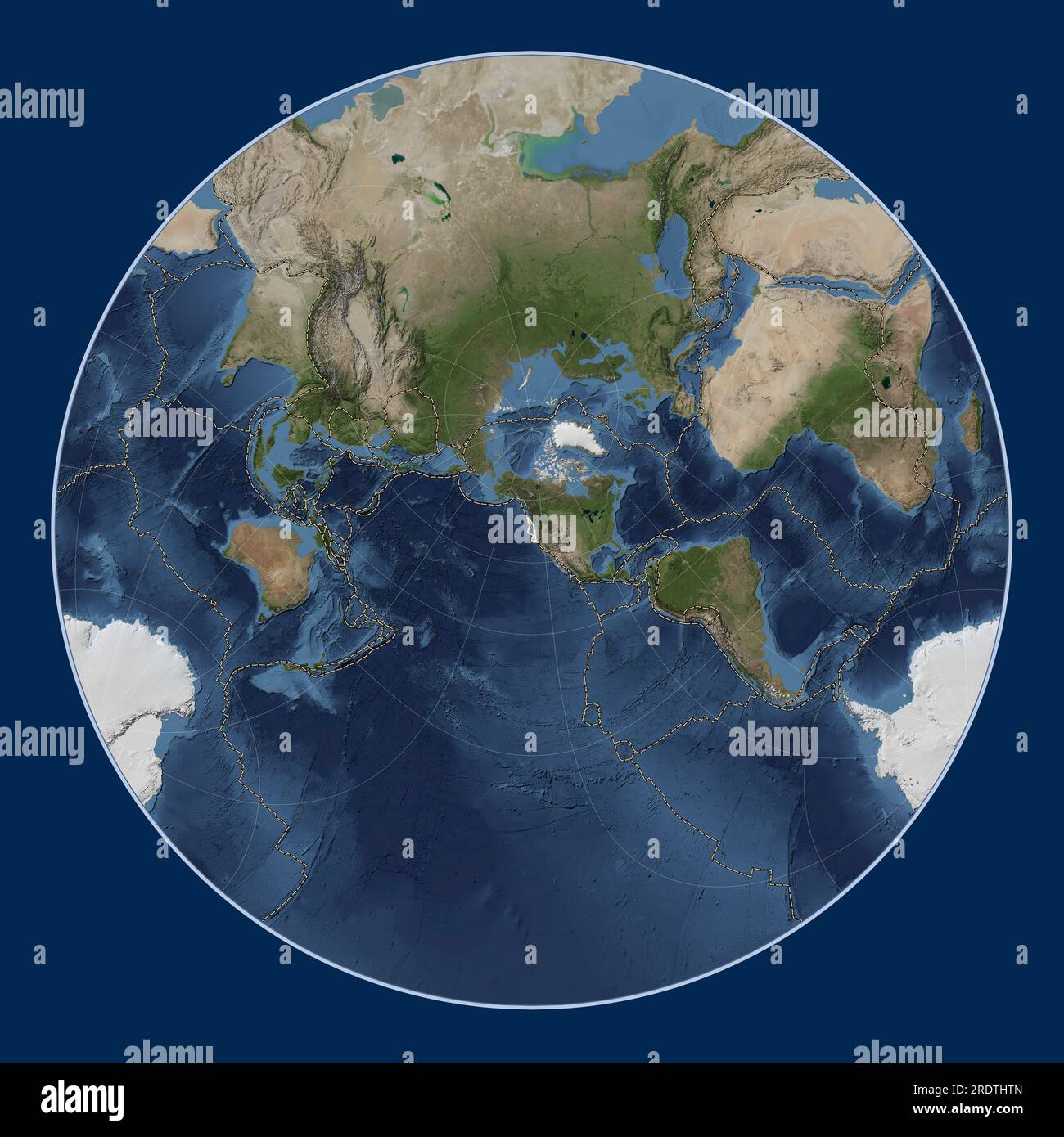 Juan de Fuca tectonic plate on the Blue Marble satellite map in the