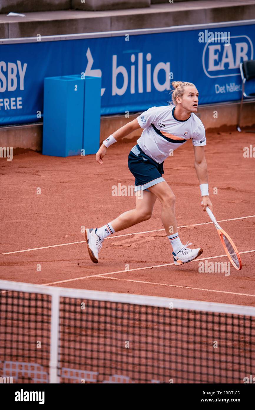 Bstad, Sweden. 23rd July, 2023. Båstad, Sweden. , . Rafael Matos and Francisco Cabral against Gonzalo Escobar and Aleksandr Nedovyesov in the doubles final of the Nordea Open 2023. The pair Gonzalo Escobar and Aleksandr Nedovyesov won in two sets. Credit: Daniel Bengtsson/Alamy Live News Credit: Daniel Bengtsson/Alamy Live News Stock Photo