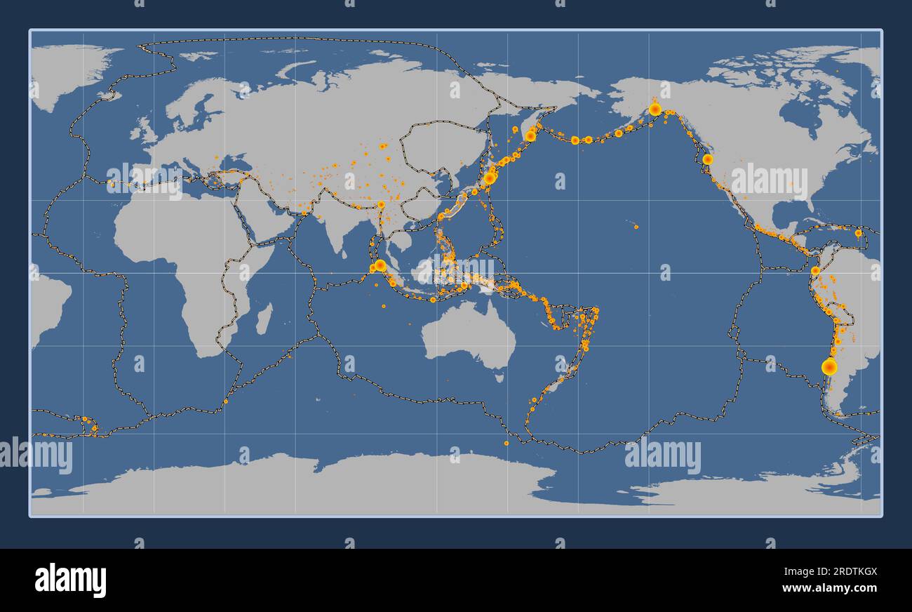 Shape of the Okinawa tectonic plate on the solid contour map in the ...