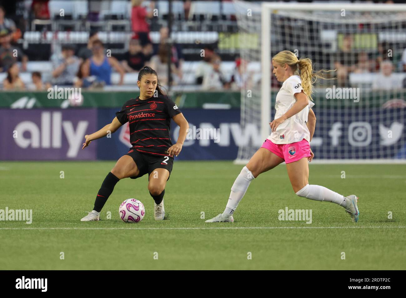 July 21, 2023; Portland, Oregon, USA; San Diego Wave at Portland Thorns FC in an NWSL match at Providence Park. (Photo credit: Al Sermeno/KLC fotos) Stock Photo