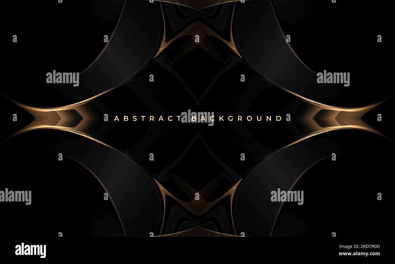Elegant black and gold luxury abstract background with golden lines and ...