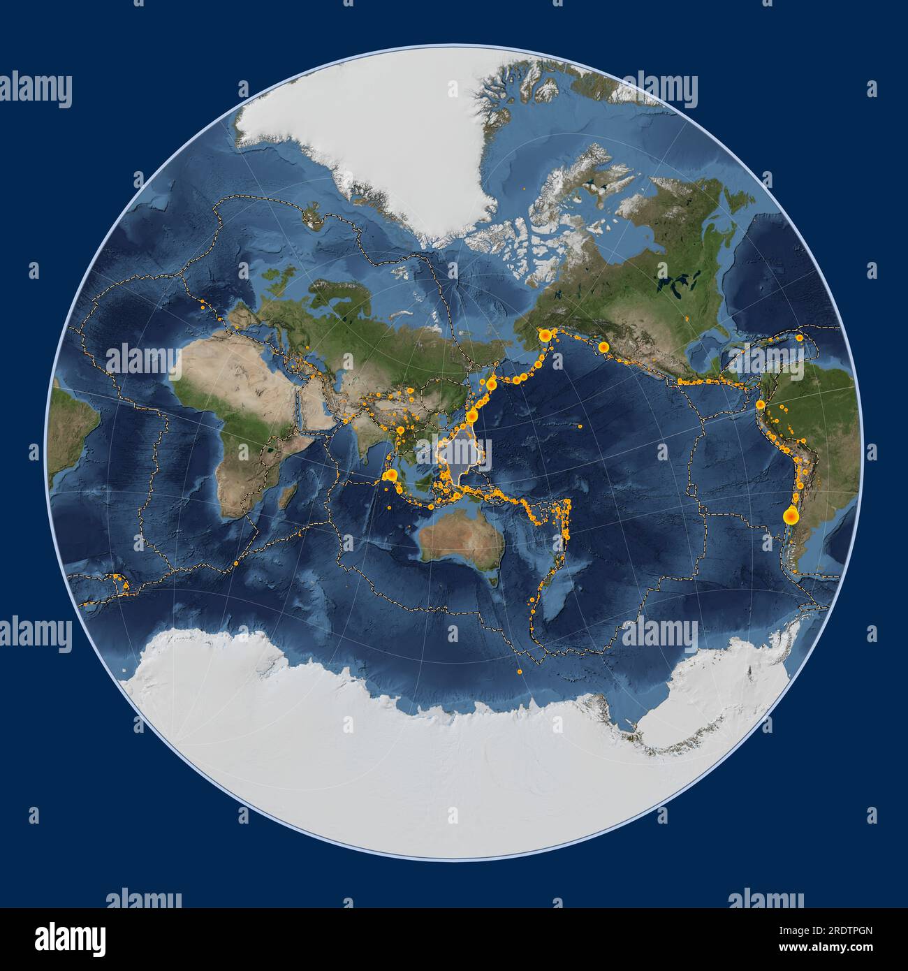 Philippine Sea tectonic plate on the Blue Marble satellite map in the