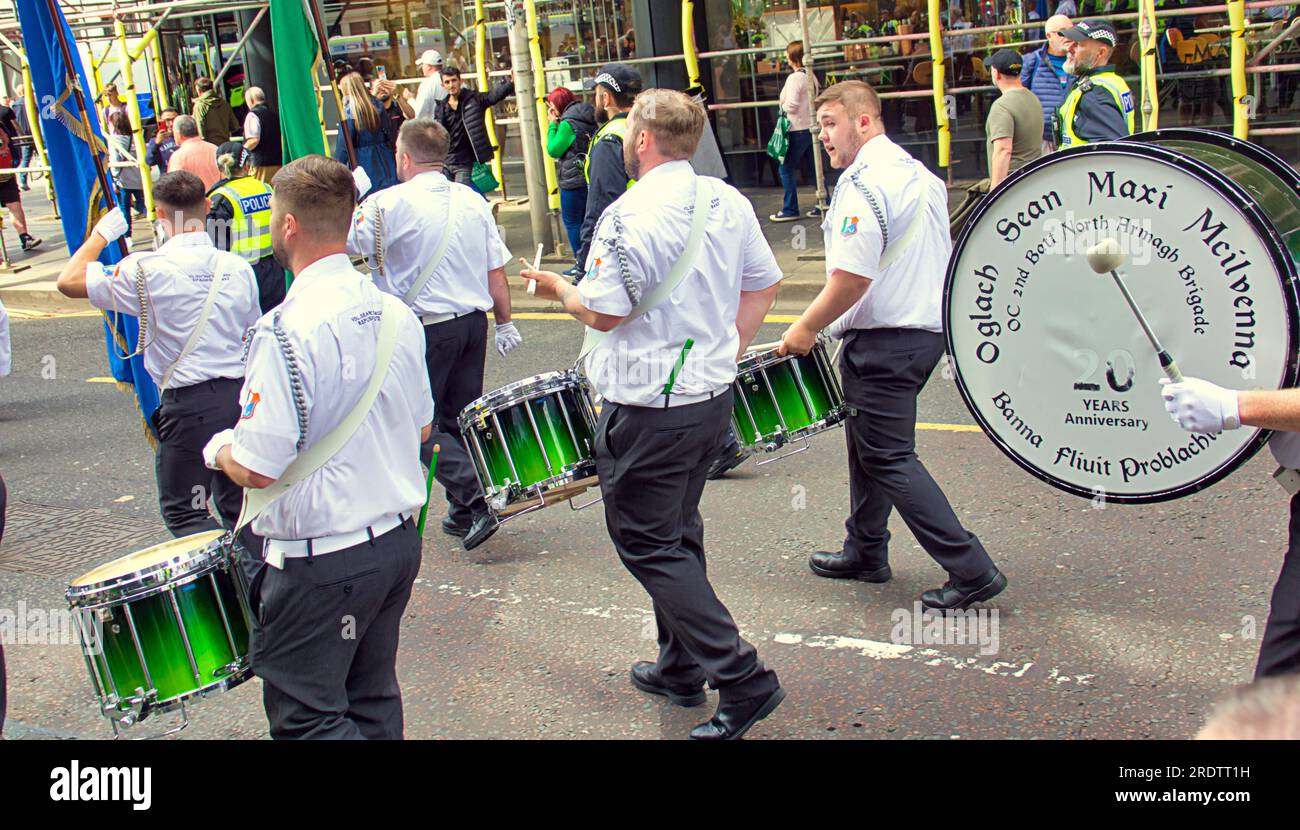 Glasgow, Scotland, UK 23rd  July, 2023. Republican march Maze Prison hunger strikes of 1981 marched through the centre. Credit Gerard Ferry/Alamy Live News Stock Photo