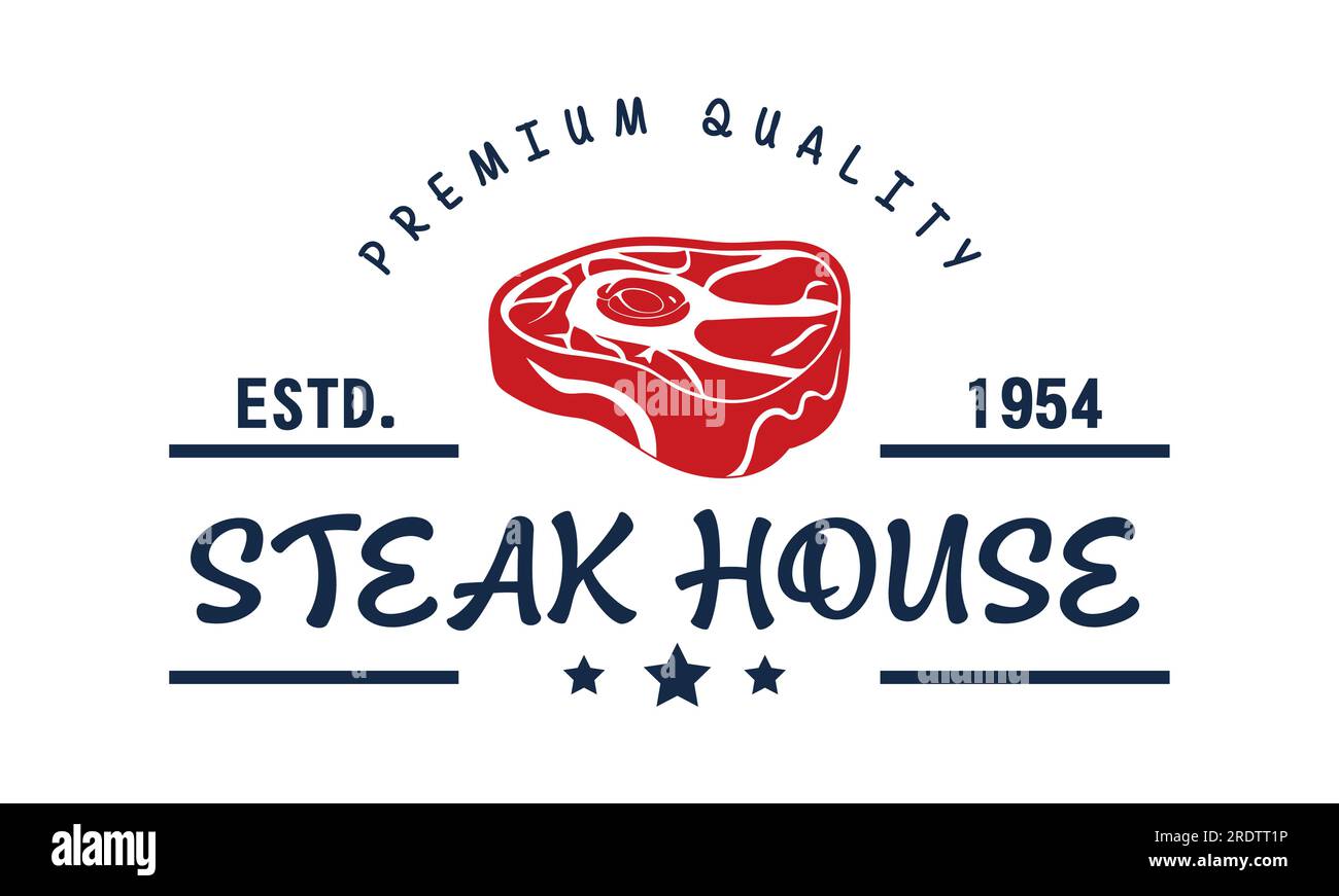 Steak House Typography Label. Premium Quality Emblems, Trendy design
