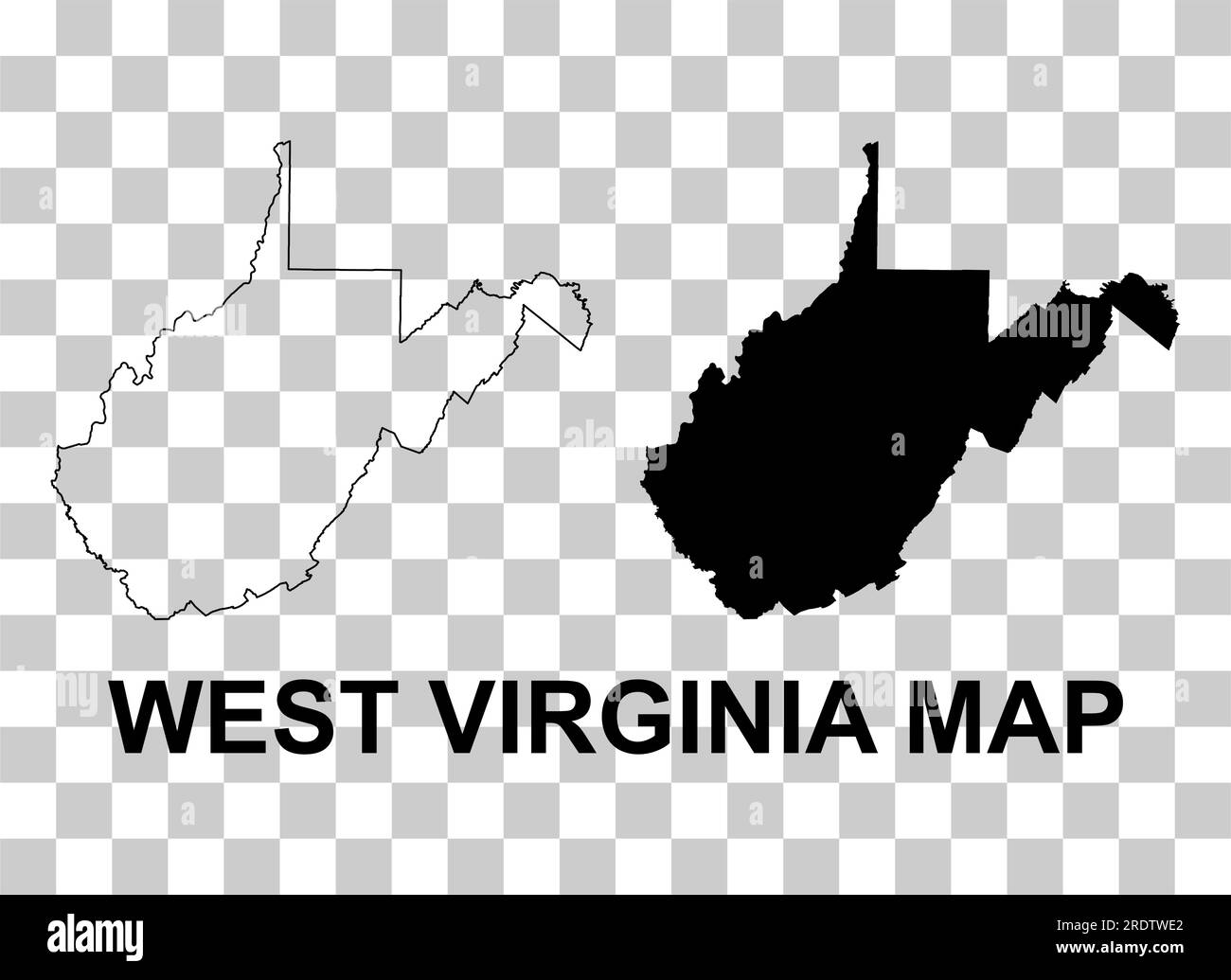 Set of West Virginia map shape, united states of america. Flat concept