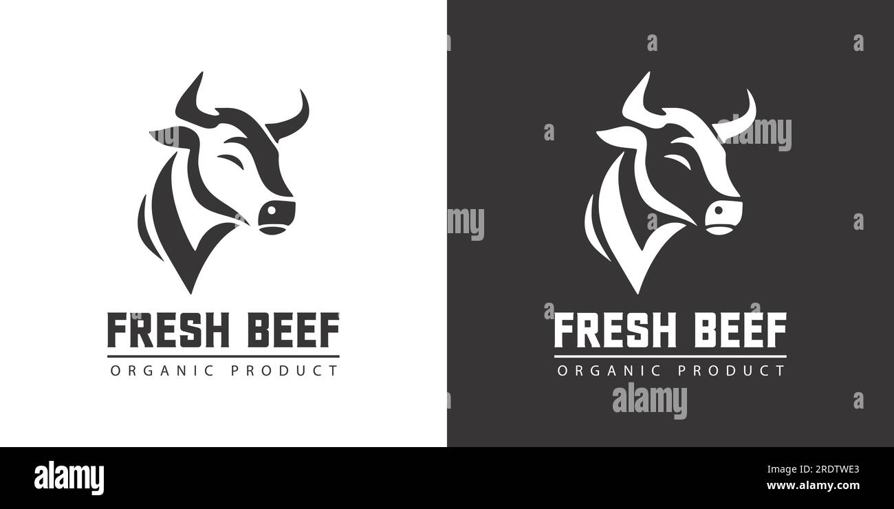 Cow head logo design, Cow head silhouette emblem logo label. Custom logo.  Elegant logo symbol design illustration vector for company Stock Vector  Image \u0026 Art - Alamy, image size:1300x740