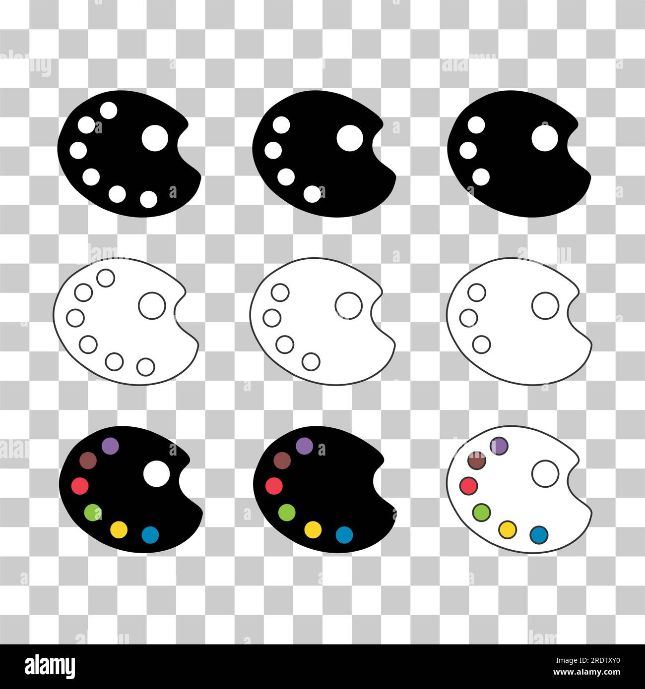 Set of Flat art tool palette paints color, artist web design graphic ...