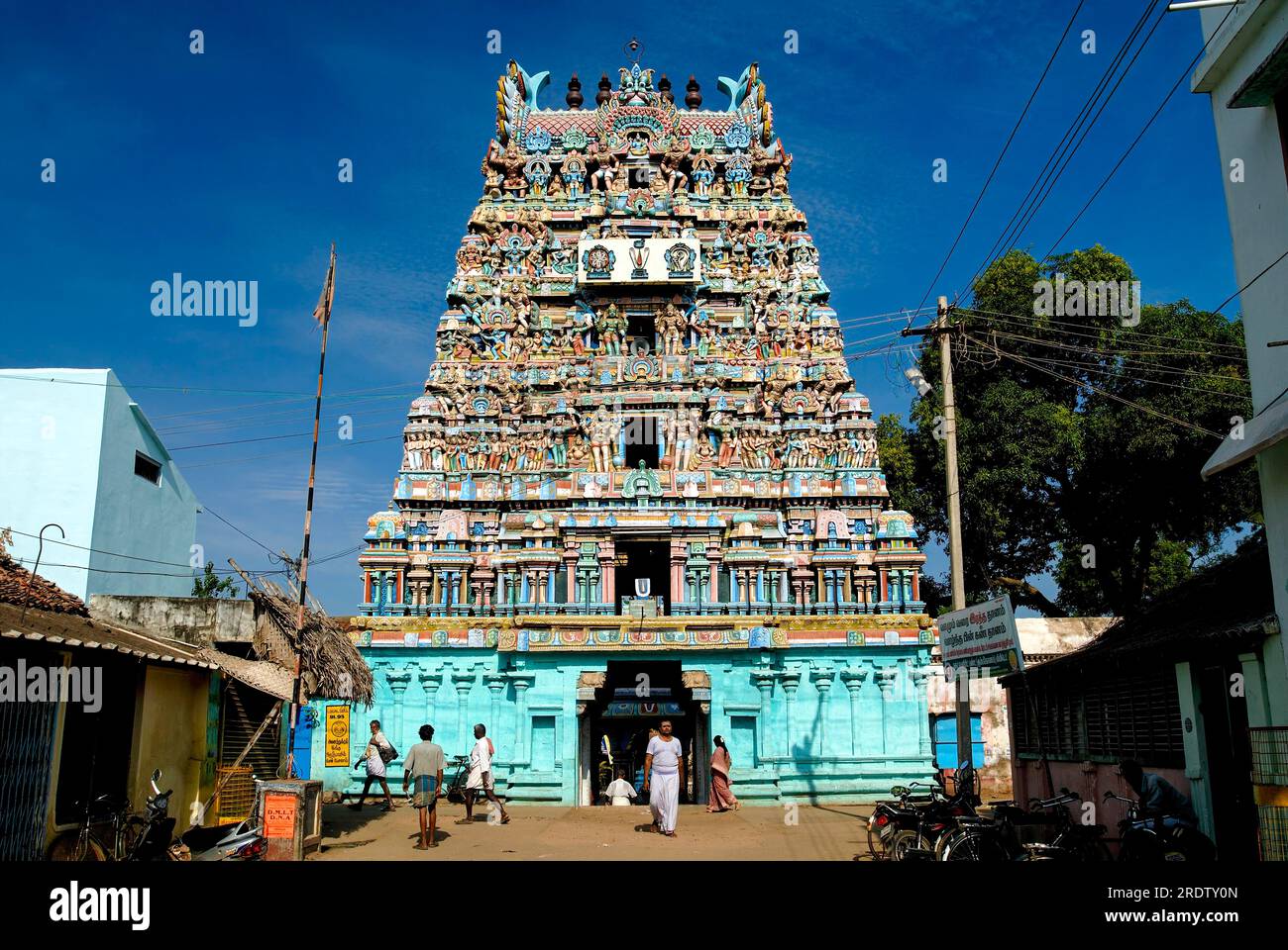 Tower in Ramaswamy Vishnu temple in Kumbakonam, Tamil Nadu, India, Asia Stock Photo Alamy