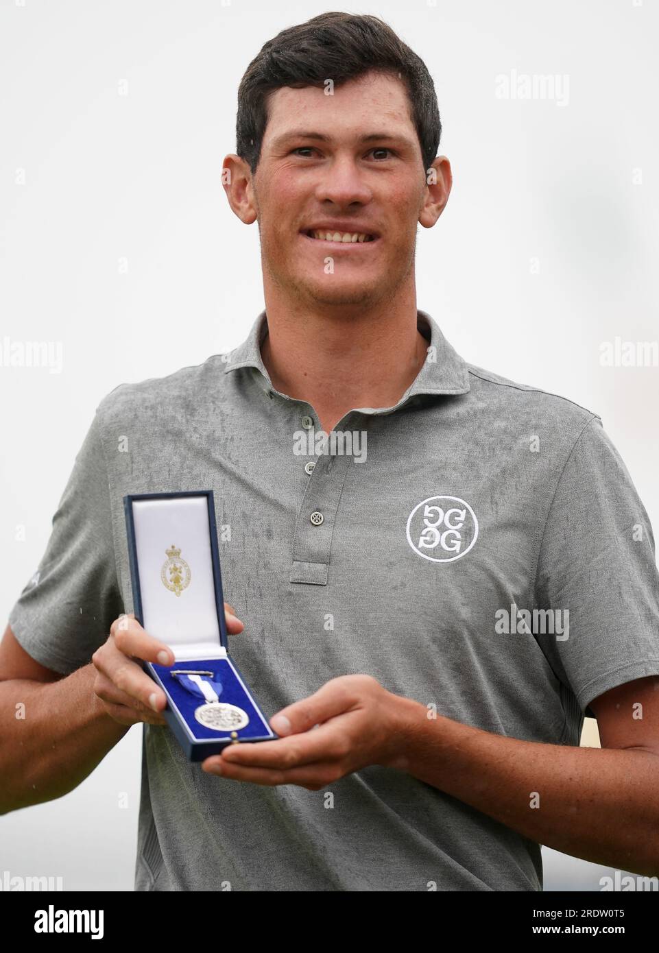 South Africa's Christo Lamprecht with the Silver Medal awarded to the leading amateur after day four of The Open at Royal Liverpool, Wirral. Picture date: Sunday July 23, 2023. Stock Photo