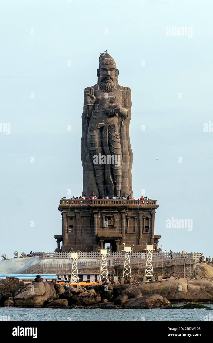 Tamil Poet Thiruvalluvar 41 metre 133 feet tall stone sculpture in