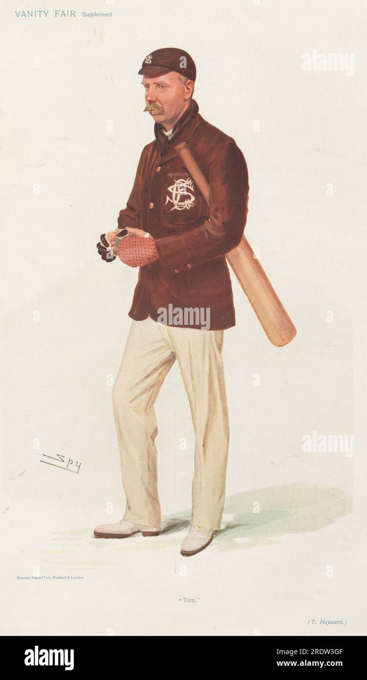 Vanity Fair - Cricket. 'Tom'. Thomas Hayward. 11 July 1906 1906 by Leslie Ward Stock Photo