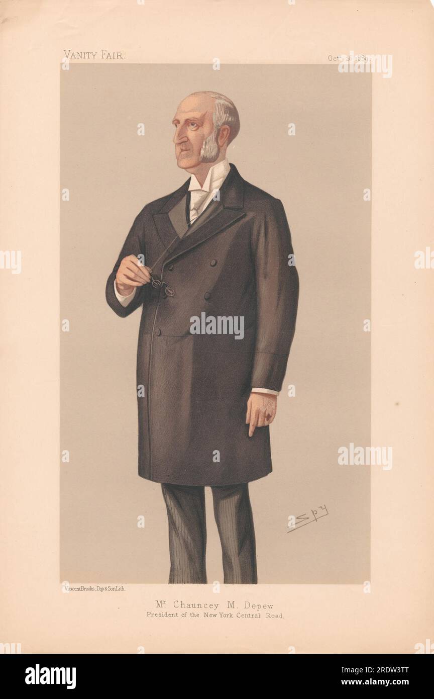Vanity Fair - Americans. Presedent of the New York Central Road. Mr. Chauncey M. Depew. 29 October 1889 1889 by Leslie Ward Stock Photo